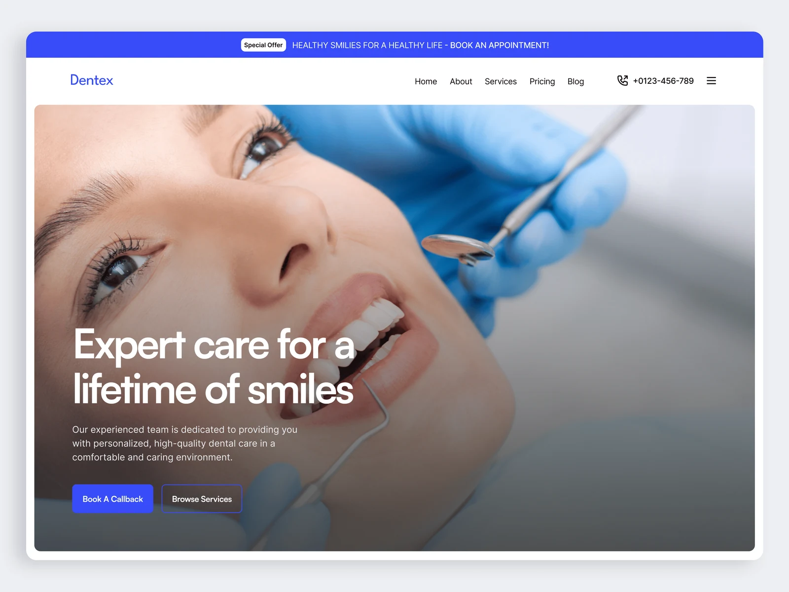 Dentex - Premium Dental Clinic Website